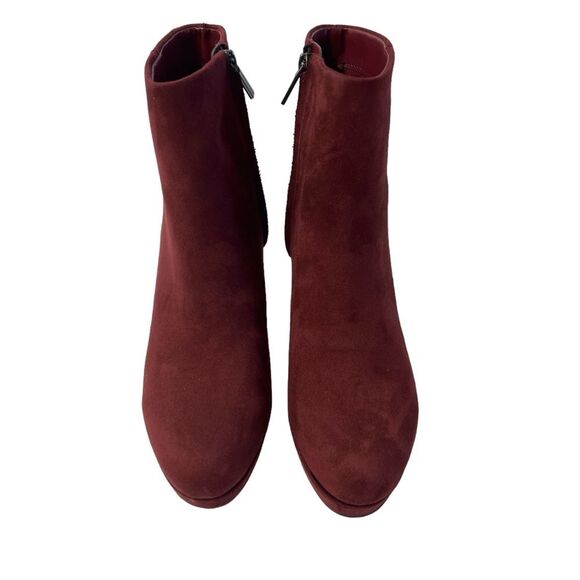 Calvin Klein Suede Ankle Dress Boot Burgundy Size 7.5” - Picture 3 of 10